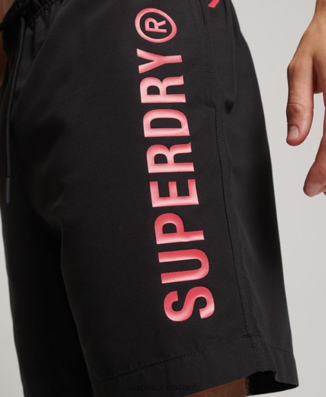 il Superdry גברים מכנסי ים ממוחזרים בגודל 17 אינץ' core sport שָׁחוֹר 4LX2Z399 הַלבָּשָׁה