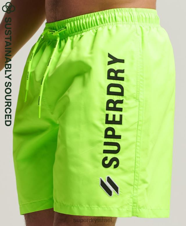 il Superdry גברים מכנסי ים ממוחזרים 19 אינץ' אפליקציית ירוק 4LX2Z416 הַלבָּשָׁה