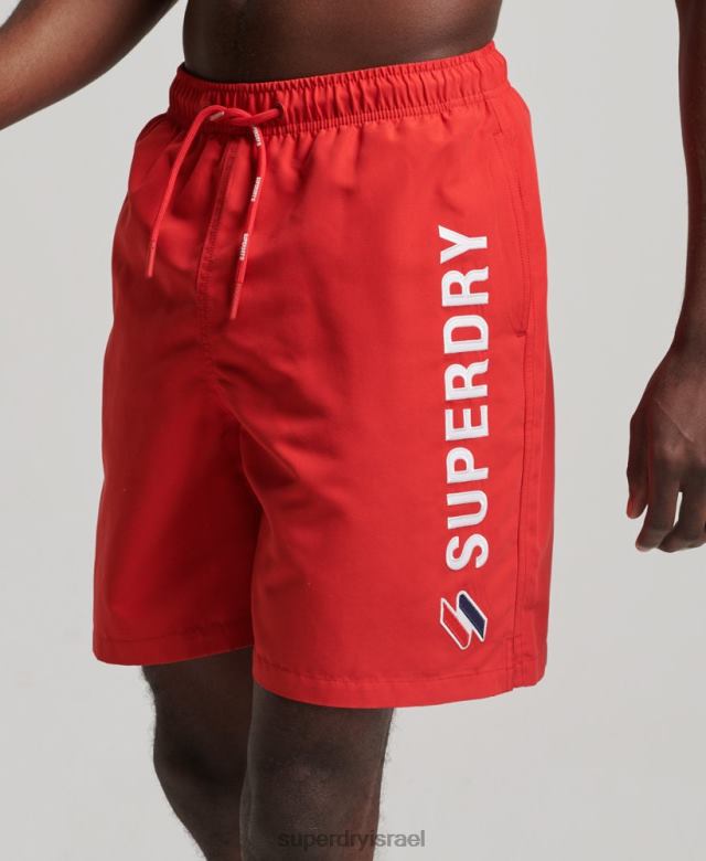 il Superdry גברים מכנסי ים ממוחזרים 19 אינץ' אפליקציית אָדוֹם 4LX2Z422 הַלבָּשָׁה