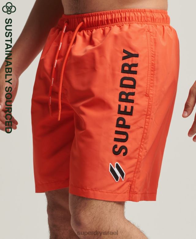 il Superdry גברים מכנסי ים ממוחזרים 19 אינץ' אפליקציית תפוז 4LX2Z430 הַלבָּשָׁה