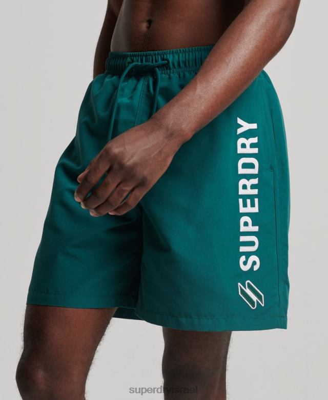 il Superdry גברים מכנסי ים ממוחזרים 19 אינץ' אפליקציית ירוק 4LX2Z452 הַלבָּשָׁה