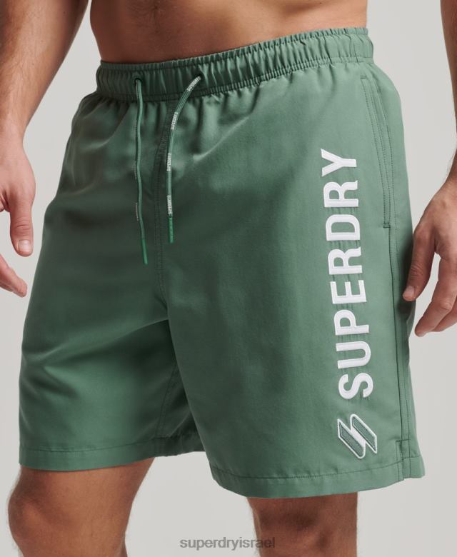 il Superdry גברים מכנסי ים ממוחזרים 19 אינץ' אפליקציית ירוק 4LX2Z56 הַלבָּשָׁה