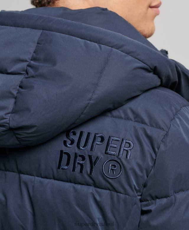 il Superdry גברים מעיל הרים מיקרופייבר חיל הים 4LX2Z1045 הַלבָּשָׁה