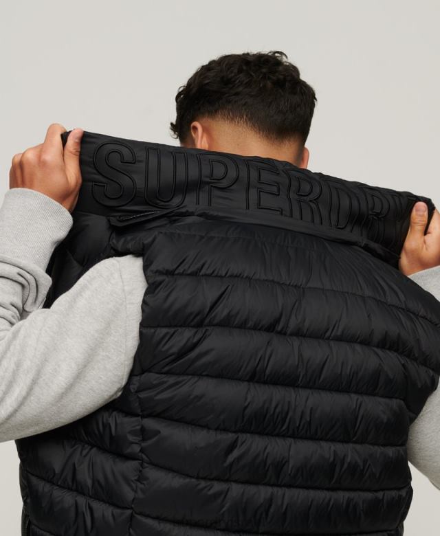 il Superdry גברים ג'לט מרופד קלאסי עם ברדס שָׁחוֹר 4LX2Z1052 הַלבָּשָׁה