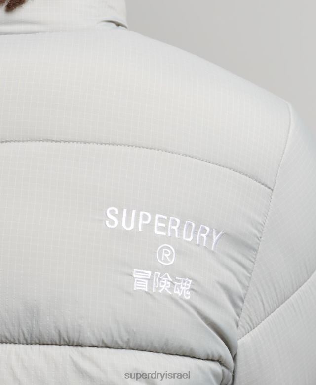 il Superdry גברים ז'קט ספורטיבי ללא קפוצ'ון אפור בהיר 4LX2Z1059 הַלבָּשָׁה