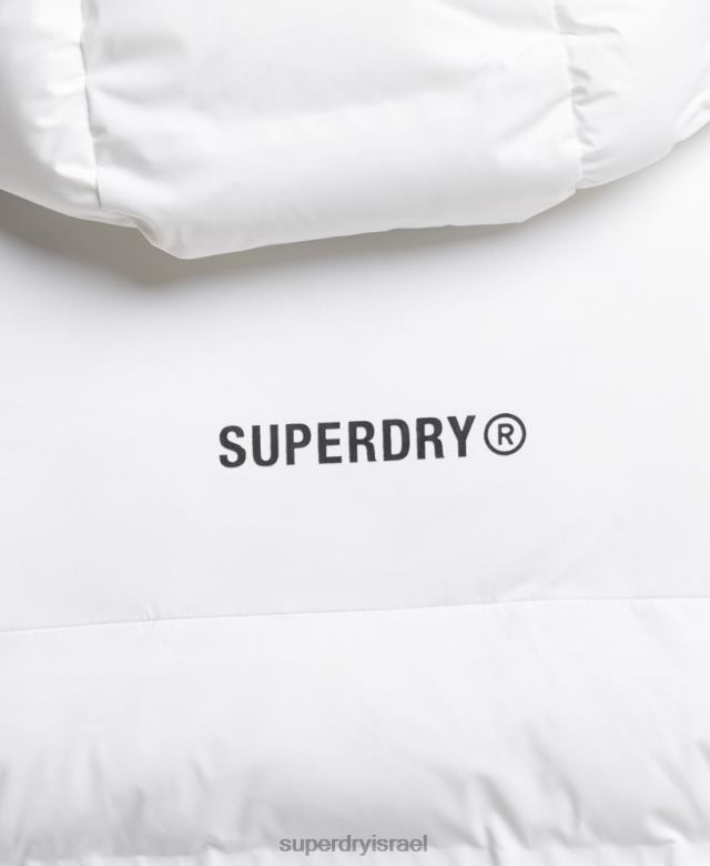 il Superdry גברים ז'קט מרופד באטימה בחום לבן 4LX2Z1073 הַלבָּשָׁה