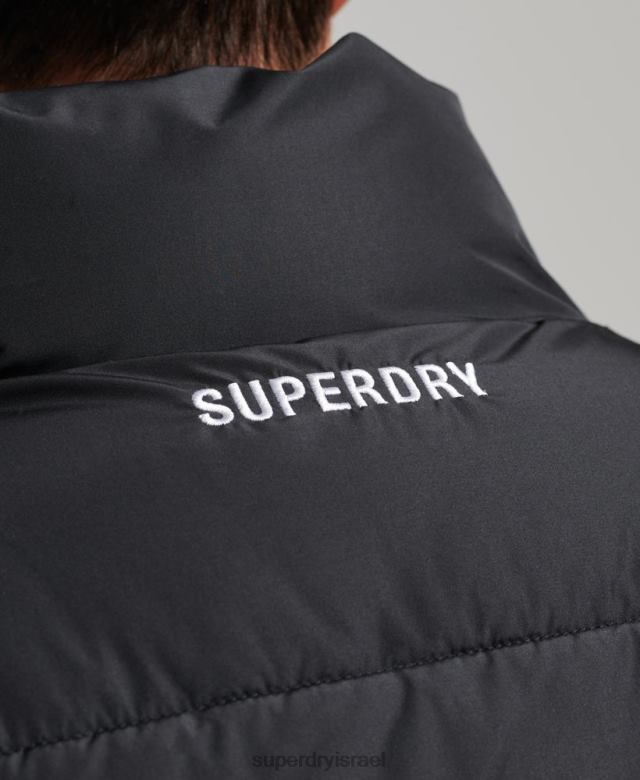 il Superdry גברים מעיל ספורט ללא ברדס שָׁחוֹר 4LX2Z1102 הַלבָּשָׁה