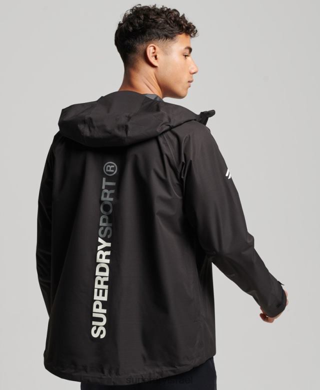 il Superdry גברים מעיל חסין מים שָׁחוֹר 4LX2Z1104 הַלבָּשָׁה