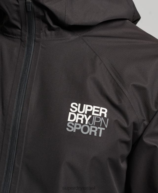 il Superdry גברים מעיל חסין מים שָׁחוֹר 4LX2Z1104 הַלבָּשָׁה