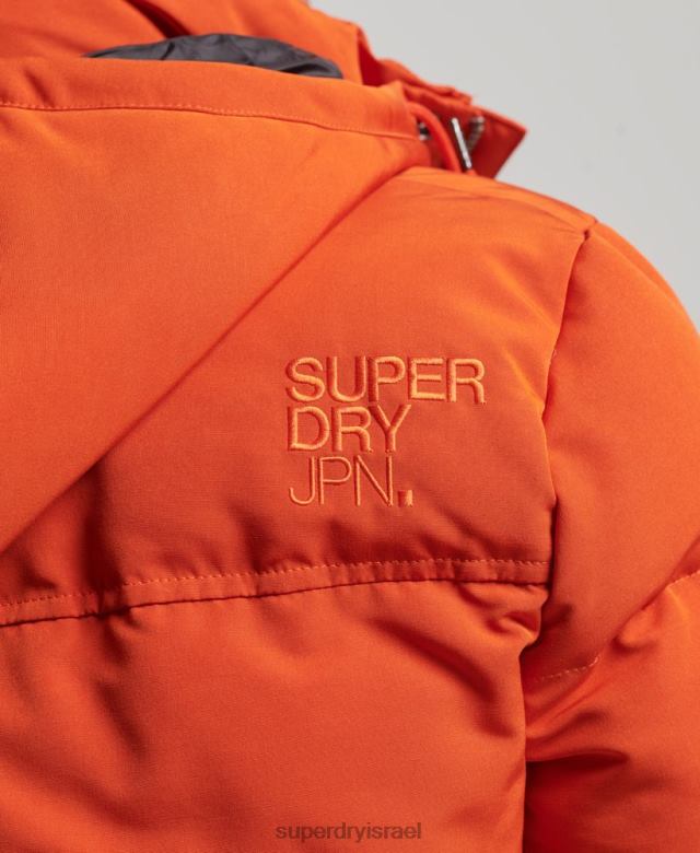 il Superdry גברים ז'קט קפוצ'ון אוורסט תפוז 4LX2Z1122 הַלבָּשָׁה