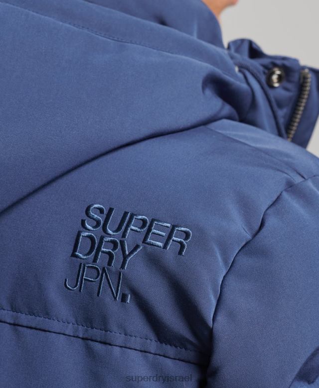 il Superdry גברים ז'קט קפוצ'ון אוורסט חיל הים 4LX2Z1129 הַלבָּשָׁה