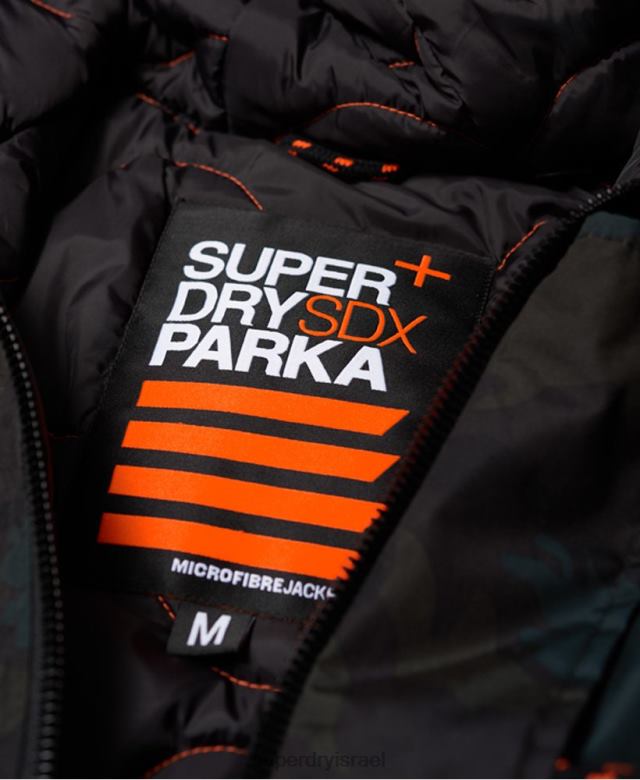 il Superdry גברים מעיל פארקה ירוק 4LX2Z1134 הַלבָּשָׁה