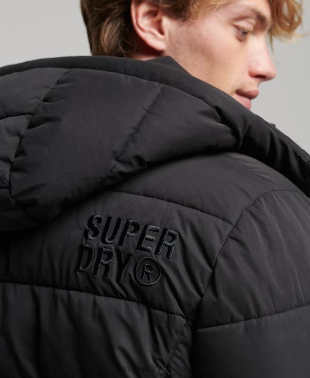 il Superdry גברים מעיל הרים מיקרופייבר שָׁחוֹר 4LX2Z1143 הַלבָּשָׁה