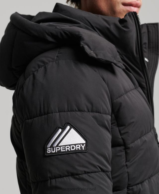 il Superdry גברים מעיל הרים מיקרופייבר שָׁחוֹר 4LX2Z1143 הַלבָּשָׁה