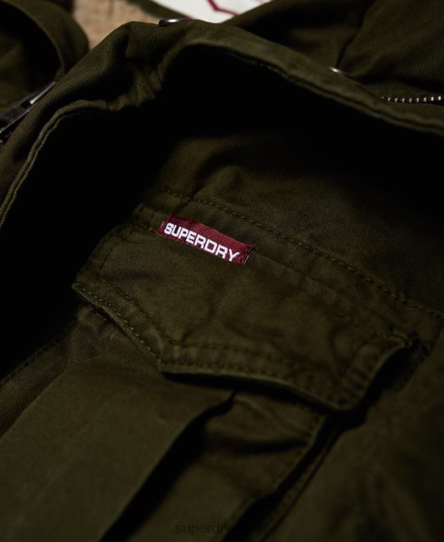 il Superdry גברים מעיל שדה טירון במזג אוויר כבד ירוק 4LX2Z1204 הַלבָּשָׁה