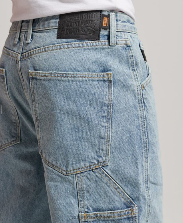 il Superdry גברים ג'ינס נגר מכותנה אורגנית כחול בהיר 4LX2Z1211 הַלבָּשָׁה