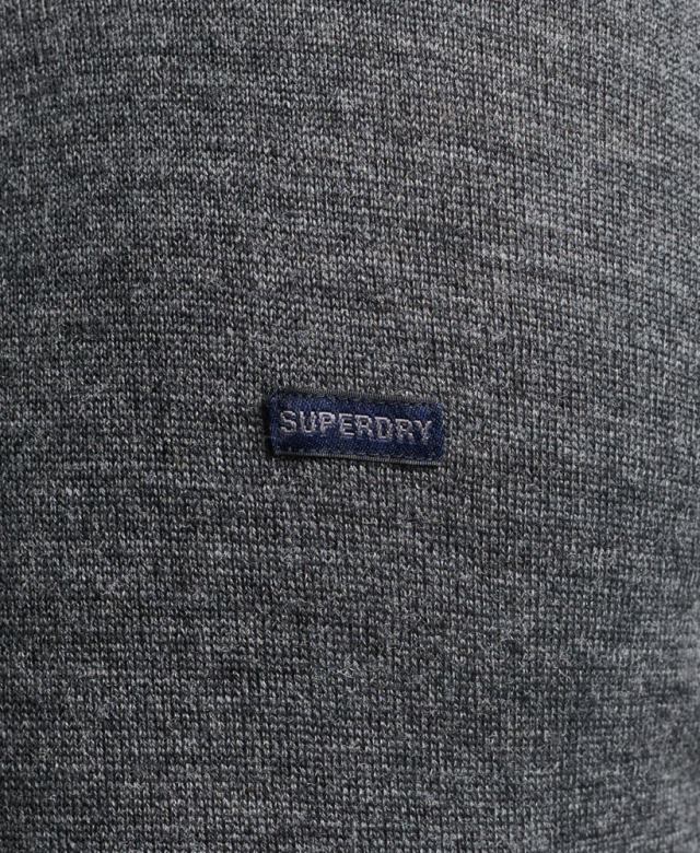 il Superdry גברים מגשר מרינו צוואר צוואר אפור כהה 4LX2Z1257 הַלבָּשָׁה