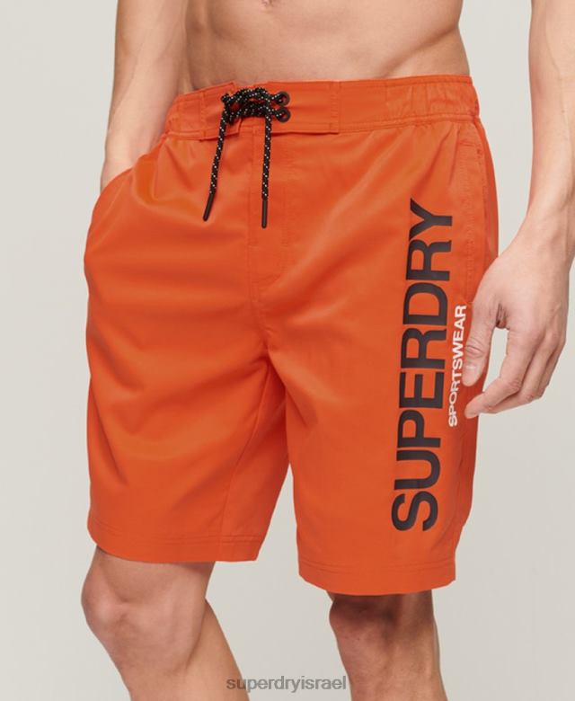 il Superdry גברים מכנסי לוח ממוחזרים לבגדי ספורט תפוז 4LX2Z13 הַלבָּשָׁה