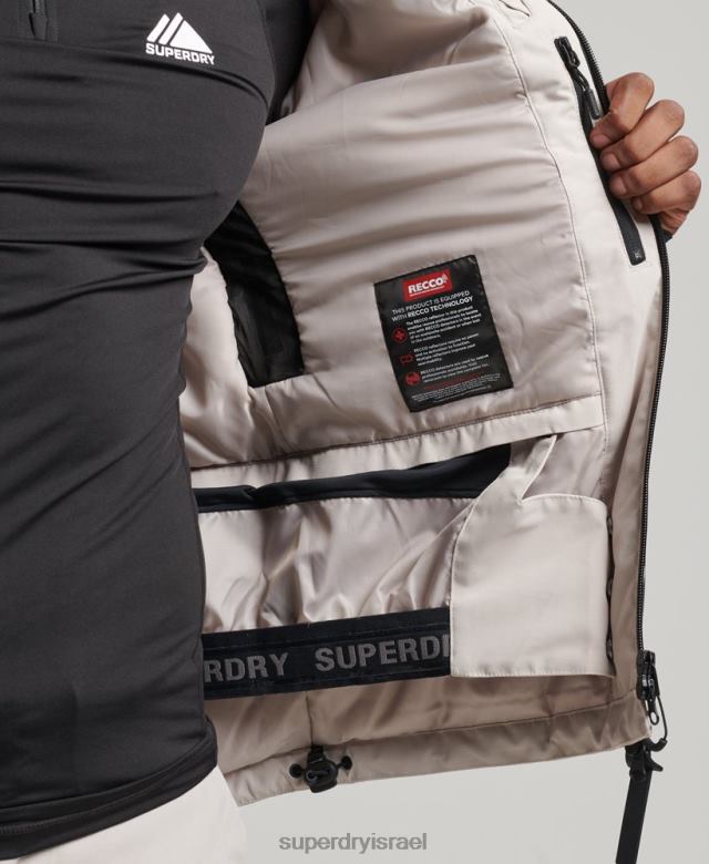 il Superdry גברים מעיל הצלה אולטימטיבי אפור בהיר 4LX2Z1370 הַלבָּשָׁה