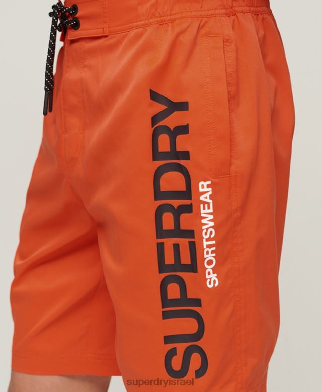 il Superdry גברים מכנסי לוח ממוחזרים לבגדי ספורט תפוז 4LX2Z13 הַלבָּשָׁה