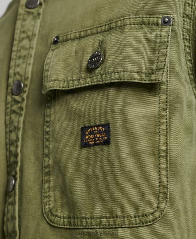 il Superdry גברים חולצת קנבס חָקִי 4LX2Z142 הַלבָּשָׁה