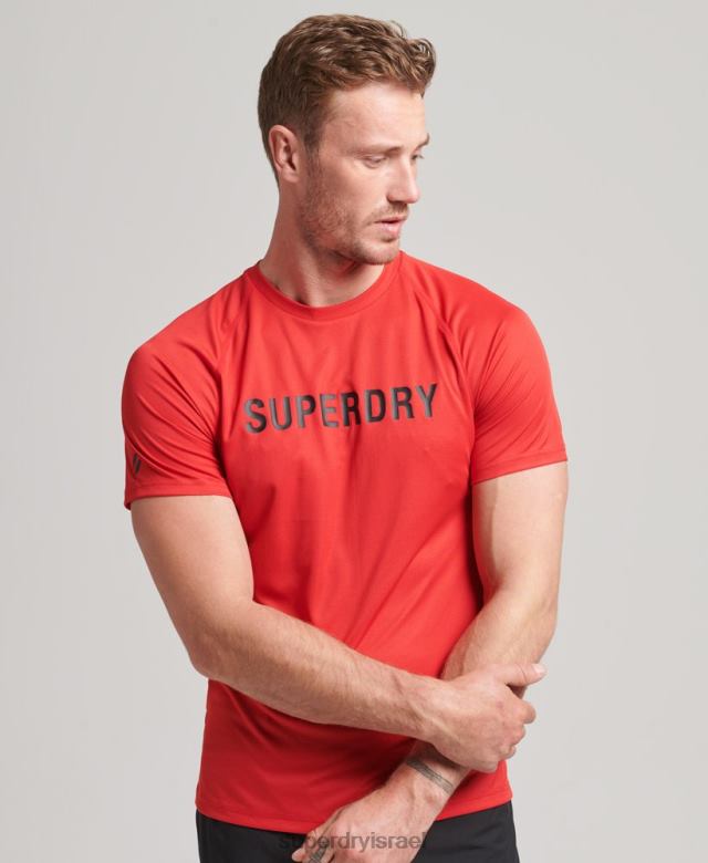 il Superdry גברים טריקו חולצת טריקו עם שרוולים קצרים עם לוגו אקטיבי אָדוֹם 4LX2Z1436 הַלבָּשָׁה