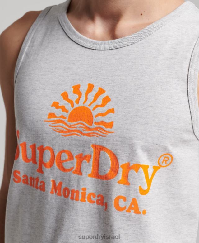 il Superdry גברים אפוד ניאון למקום וינטג' אפור בהיר 4LX2Z1473 הַלבָּשָׁה