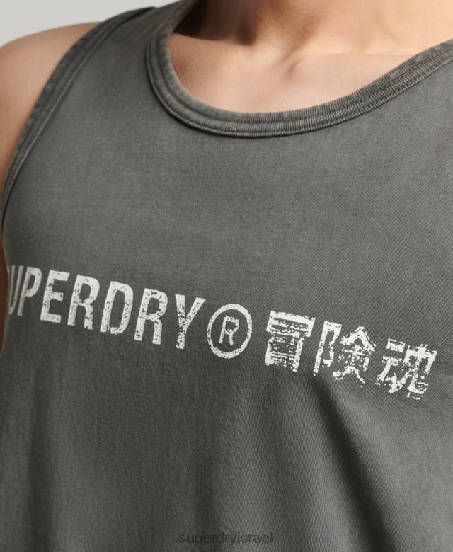 il Superdry גברים אפוד לוגו תאגיד וינטג' אפור כהה 4LX2Z1524 הַלבָּשָׁה