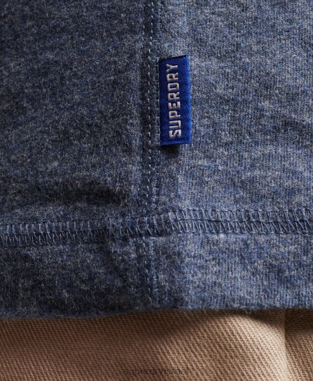 il Superdry גברים כותנה אורגנית לוגו וינטג' רקום הנלי חיל הים 4LX2Z1525 הַלבָּשָׁה