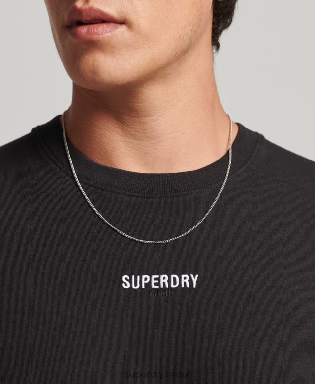 il Superdry גברים עליונית מיקרו לוגו עם שרוול ארוך שָׁחוֹר 4LX2Z1568 הַלבָּשָׁה