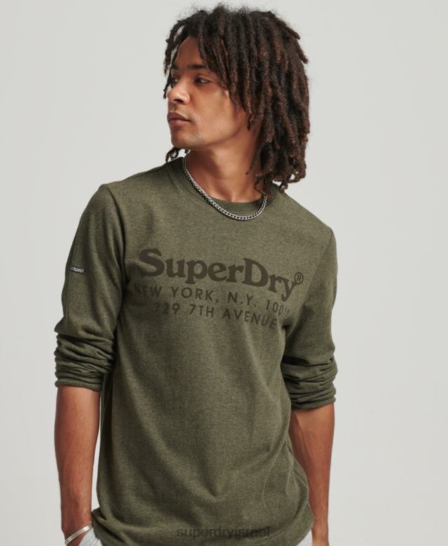 il Superdry גברים טופ לוגו עם שרוולים ארוכים חָקִי 4LX2Z1569 הַלבָּשָׁה