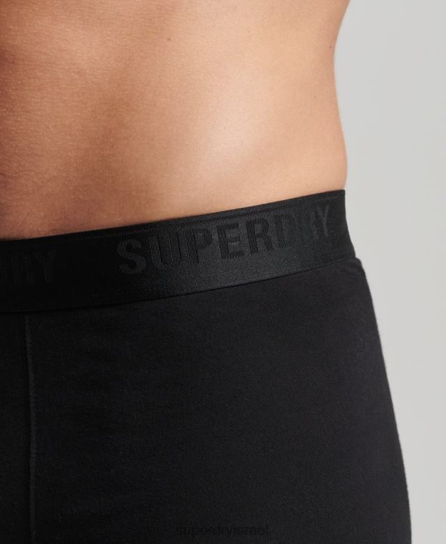 il Superdry גברים חבילת בוקסר משולשת מכותנה אורגנית שָׁחוֹר 4LX2Z1599 הַלבָּשָׁה