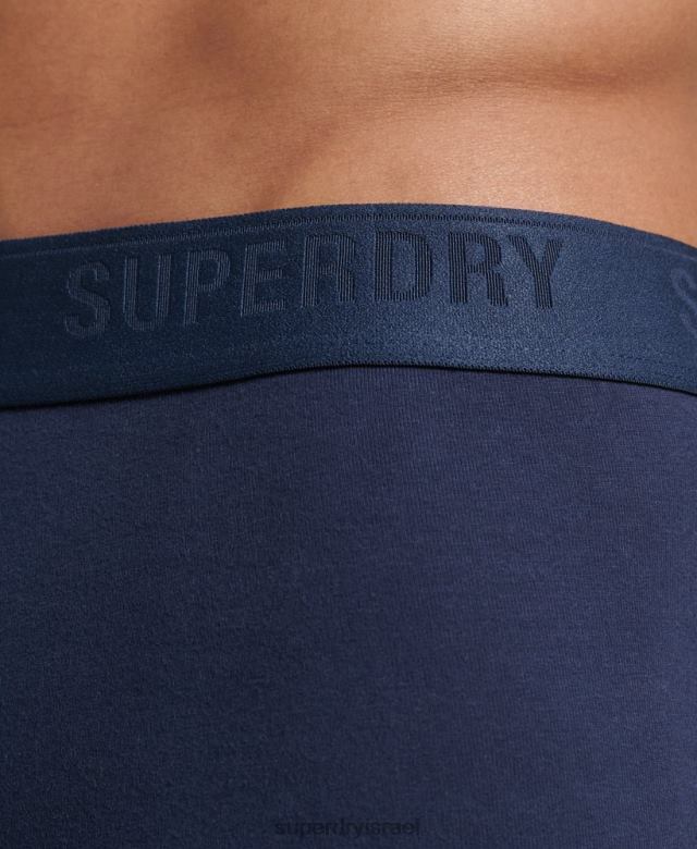 il Superdry גברים מארז משולש בוקסר מכותנה אורגנית חיל הים 4LX2Z1600 הַלבָּשָׁה