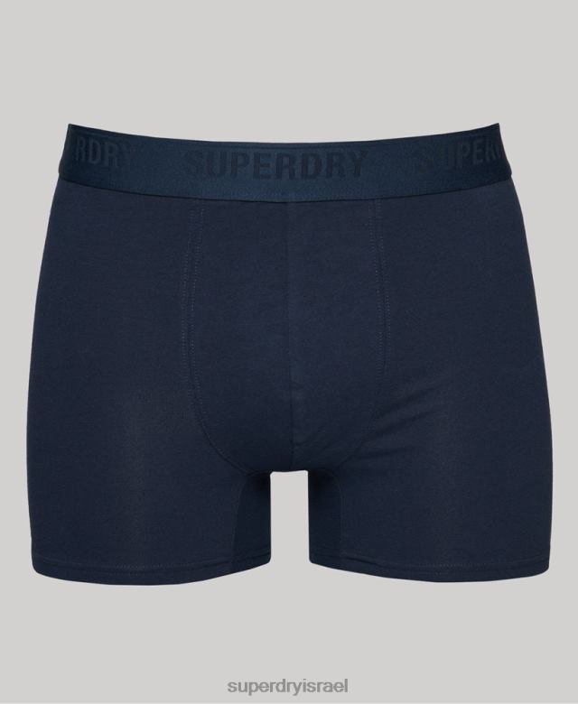 il Superdry גברים מארז משולש בוקסר מכותנה אורגנית חיל הים 4LX2Z1600 הַלבָּשָׁה