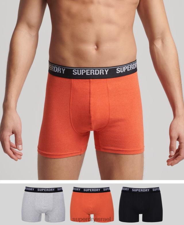 il Superdry גברים מארז משולש בוקסר מכותנה אורגנית רַב 4LX2Z1605 הַלבָּשָׁה