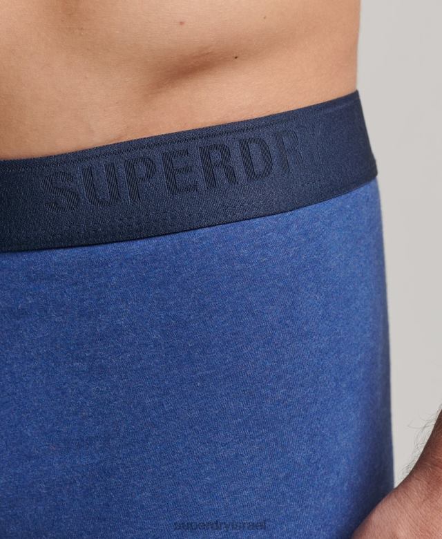 il Superdry גברים מארז משולש מכותנה אורגנית כְּחוֹל 4LX2Z1606 הַלבָּשָׁה