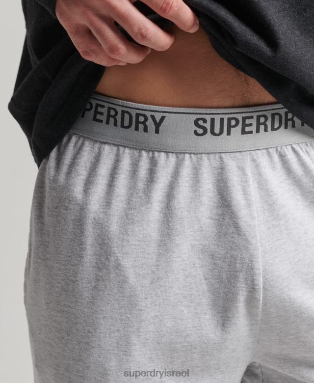 il Superdry גברים מכנסי הלבשת שינה ממוחזרים אפור 4LX2Z1608 הַלבָּשָׁה