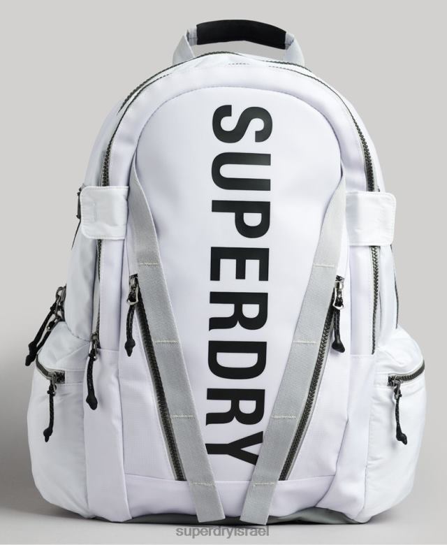 il Superdry גברים תיק גב גרפי ברזנט הרים לבן 4LX2Z1610 אביזרים