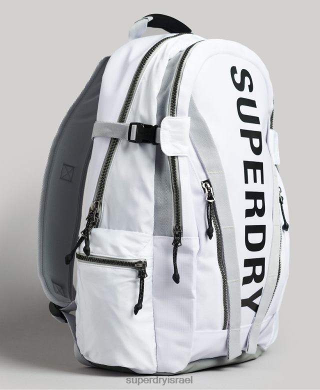 il Superdry גברים תיק גב גרפי ברזנט הרים לבן 4LX2Z1610 אביזרים