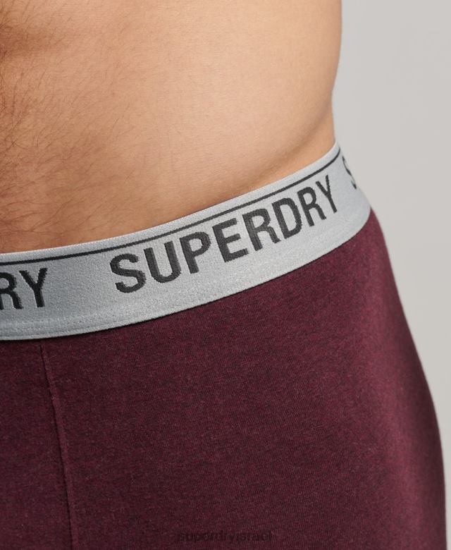 il Superdry גברים מארז משולש בוקסר מכותנה אורגנית אָדוֹם 4LX2Z1614 הַלבָּשָׁה