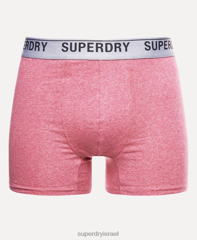 il Superdry גברים מארז משולש בוקסר מכותנה אורגנית אָדוֹם 4LX2Z1614 הַלבָּשָׁה