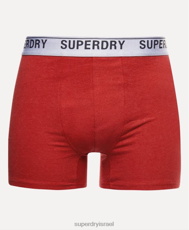 il Superdry גברים מארז משולש בוקסר מכותנה אורגנית אָדוֹם 4LX2Z1614 הַלבָּשָׁה