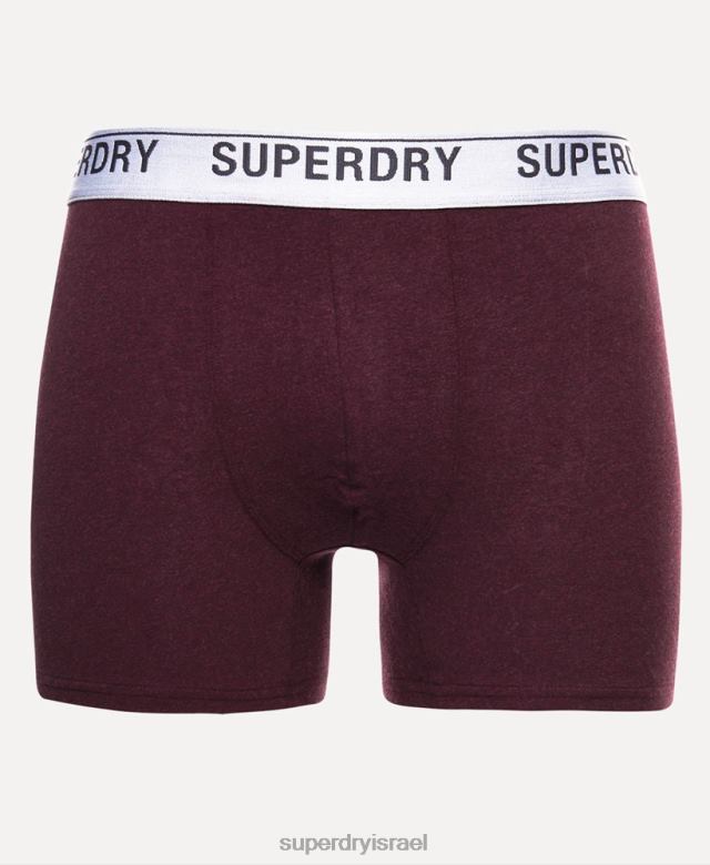 il Superdry גברים מארז משולש בוקסר מכותנה אורגנית אָדוֹם 4LX2Z1614 הַלבָּשָׁה