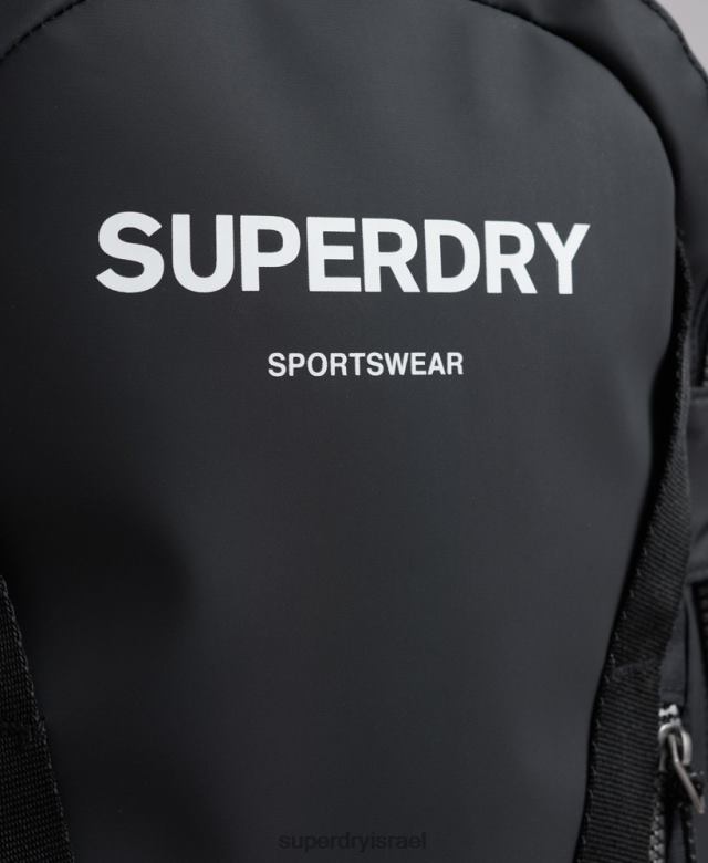 il Superdry גברים תיק גב גרפי ברזנט הרים שָׁחוֹר 4LX2Z1619 אביזרים