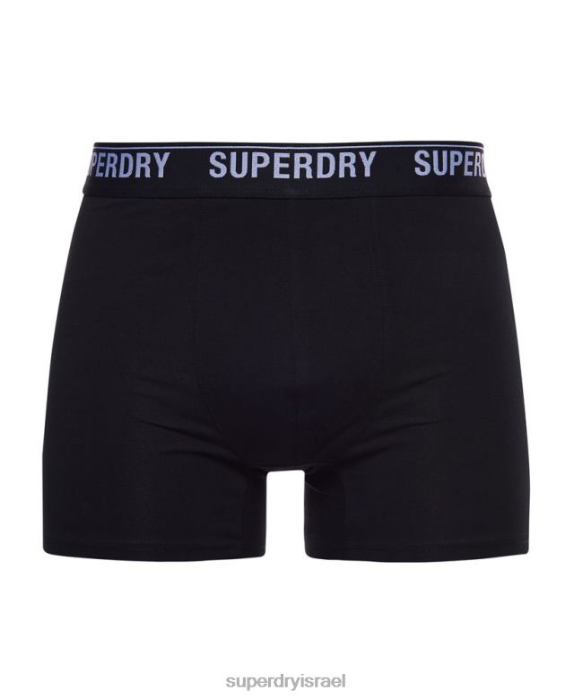 il Superdry גברים מארז משולש בוקסר מכותנה אורגנית שָׁחוֹר 4LX2Z1622 הַלבָּשָׁה