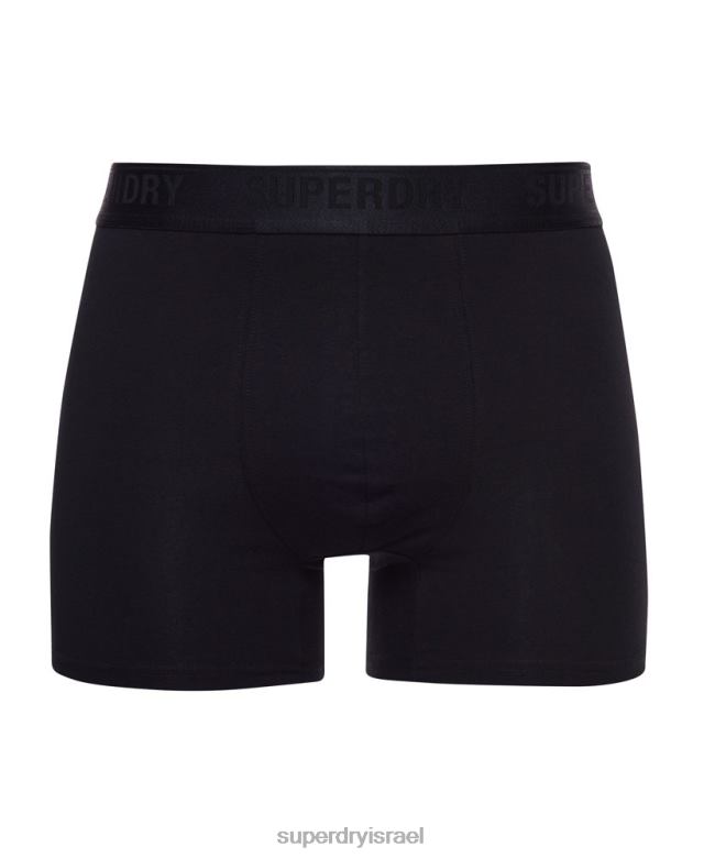 il Superdry גברים מארז משולש בוקסר מכותנה אורגנית שָׁחוֹר 4LX2Z1622 הַלבָּשָׁה