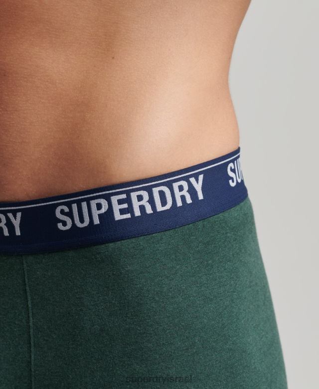 il Superdry גברים חבילת בוקסר משולשת מכותנה אורגנית ירוק 4LX2Z1628 הַלבָּשָׁה