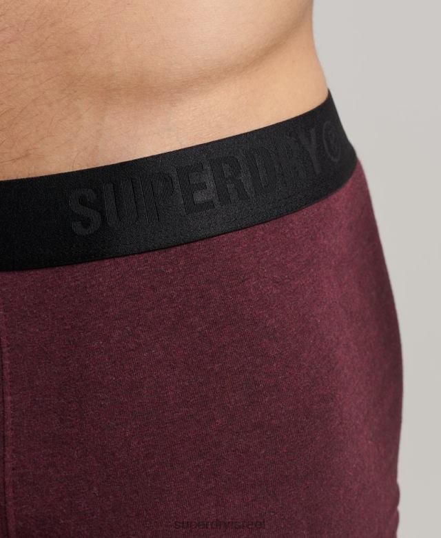 il Superdry גברים מארז כפול אופסט כותנה אורגנית בוקסר חיל הים 4LX2Z1636 הַלבָּשָׁה