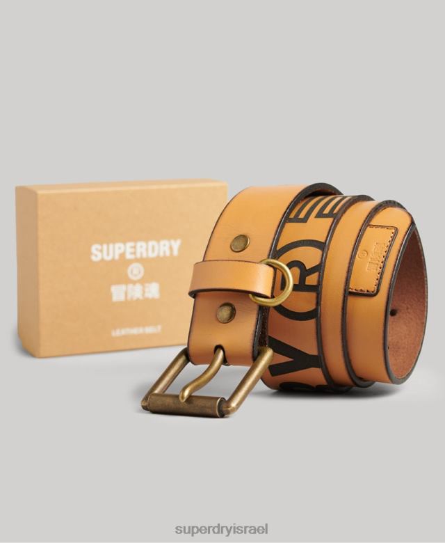 il Superdry גברים קופסת מתנה לחגורת עור מובלטת לְהִשְׁתַזֵף 4LX2Z1650 אביזרים