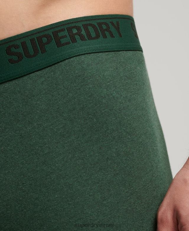 il Superdry גברים אריזה כפולה של בוקסר מכותנה אורגנית ירוק 4LX2Z1663 הַלבָּשָׁה